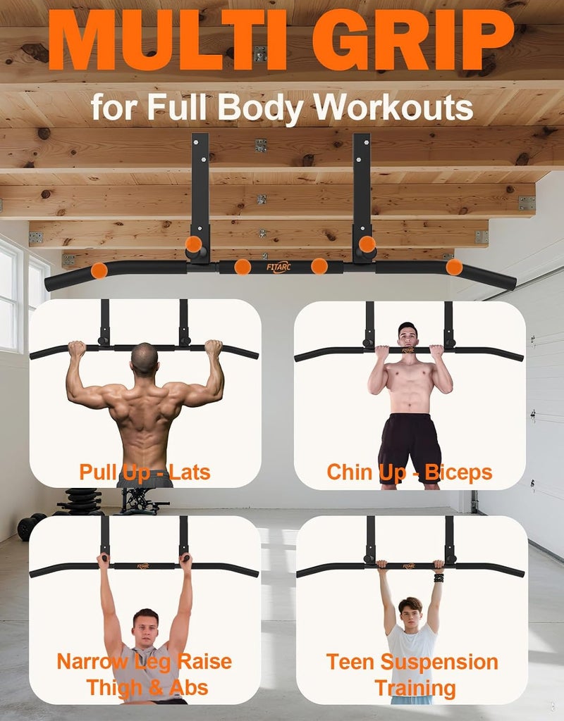 Fitarc بار سحب مثبت على العارضة، بار سحب مثبت على الحائط للسقف للأشعة، هيكل فولاذي ثقيل، معدات صالة رياضية منزلية - براءة اختراع قيد الانتظار - Image 3